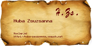 Huba Zsuzsanna névjegykártya
